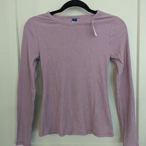 NWT Women's Ribbed Long Sleeve Top - Mauve Old Navy